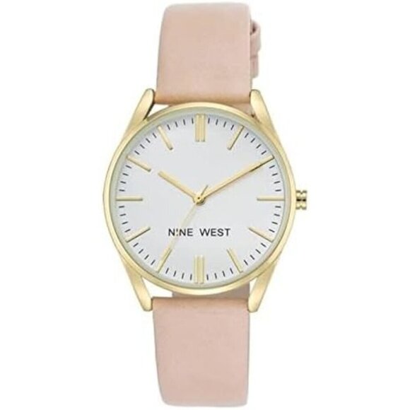 ✨ Nine West Strap Watch Women Pink Mineral Crystal buckle Resistant Watch - Picture 5 of 9